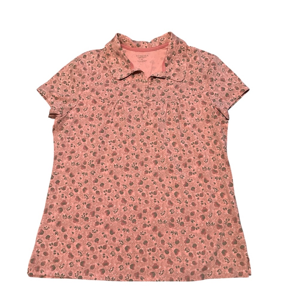 Sonoma Women’s -Size XL - Coral Pink Floral Polo